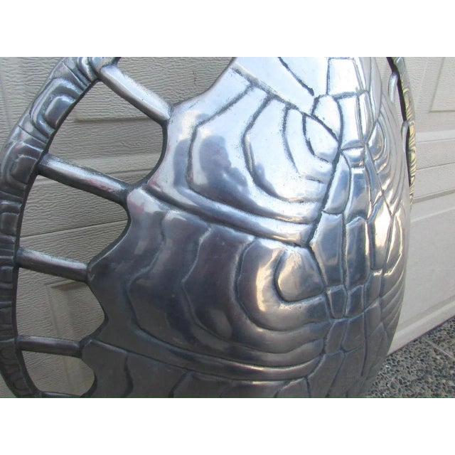 Pair of Arthur Court Aluminum Turtle Shell Lamps For Sale - Image 17 of 18