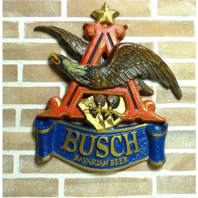 Mid-Century Modern Busch Beer Sign, USA, 1970 For Sale - Image 3 of 3
