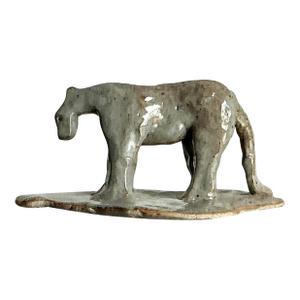 Vintage Boho Glazed Ceramic Tiger