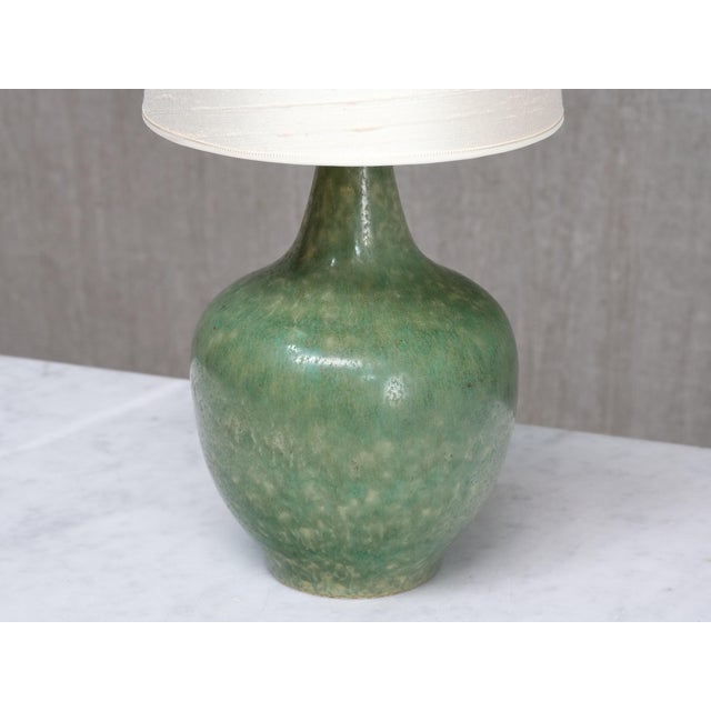 Green Ceramic Table Lamp by Carl-Harry Stålhane for Rörstrand, Sweden, 1950s For Sale - Image 6 of 11