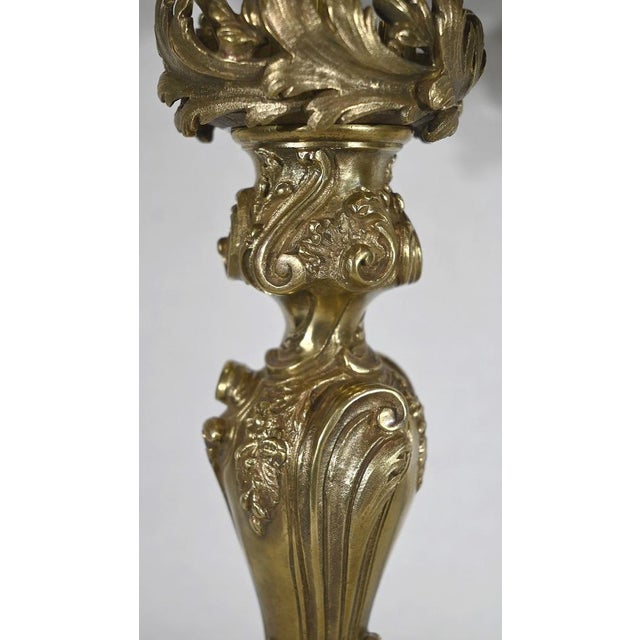 End of 19th Century Louis XV Gilded Bronze Candelabra For Sale - Image 10 of 18