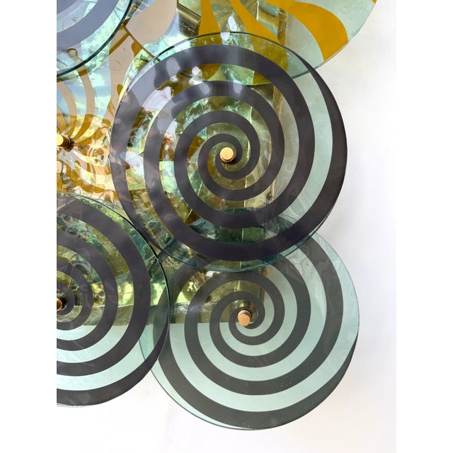 Contemporary Brass and Murano Glass Spiral Sconces, Italy, Set of 2 For Sale - Image 9 of 14