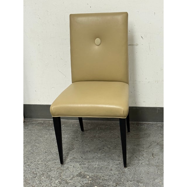 Swaim Axis Leather Side Chair For Sale - Image 12 of 12