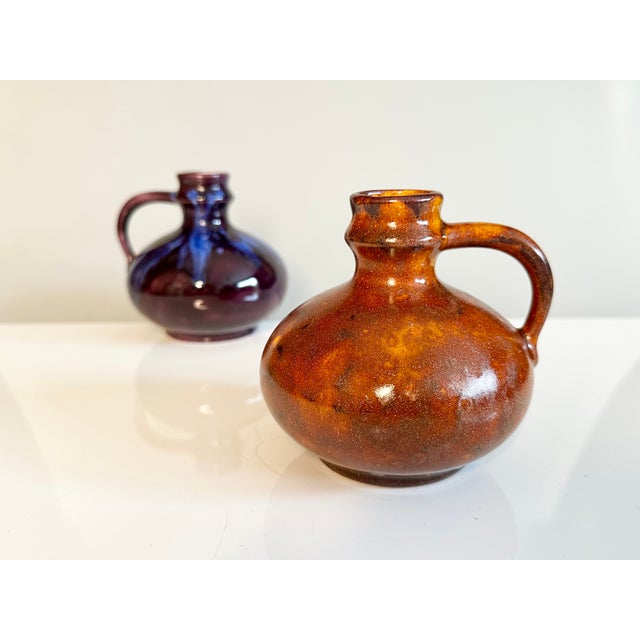 Handmade Stoneware Vases with Handles, Germany, 1980s, Set of 2 For Sale - Image 4 of 12