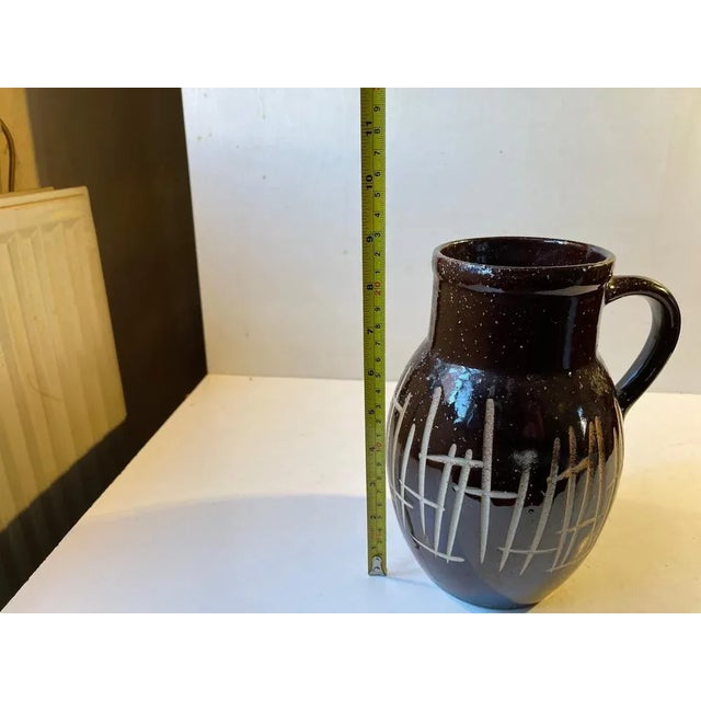 Brown Brutalist Jug in Glazed Stoneware from Keramo Kostelec, 1950s For Sale - Image 8 of 9