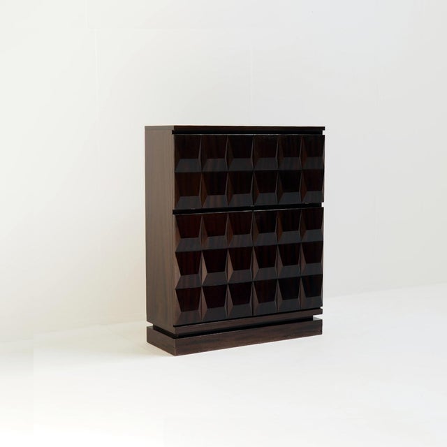 Brown Mid-Century Modern Brutaliat Oak Cabinet from De Coene Frères, 1970s For Sale - Image 8 of 15