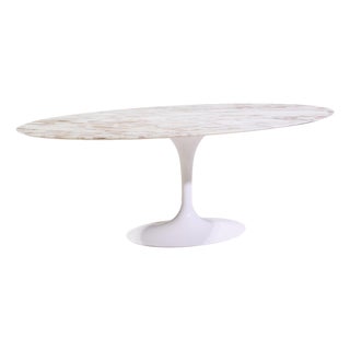 Eero Saarinen for Knoll Mid Century Tulip 84 Inch Marble Dining Table For Sale