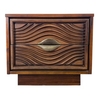 1970s Vintage Mid Century Modern Brutalist Nightstand For Sale