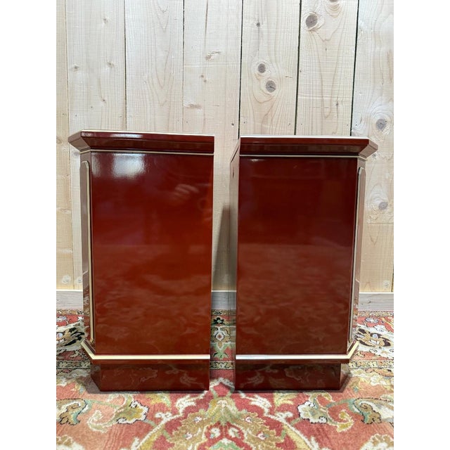 1970s Lacquered Bedside Tables by Maurice Hirsch, 1970s, Set of 2 For Sale - Image 5 of 9