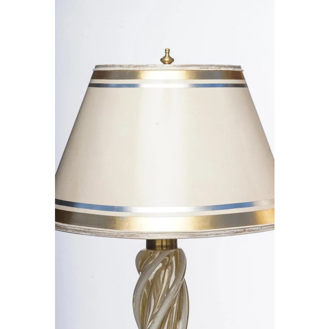 Mid-Century Modern Vintage Murano Gold and White Lamps ..With Gold Flecks - a Pair For Sale - Image 3 of 4