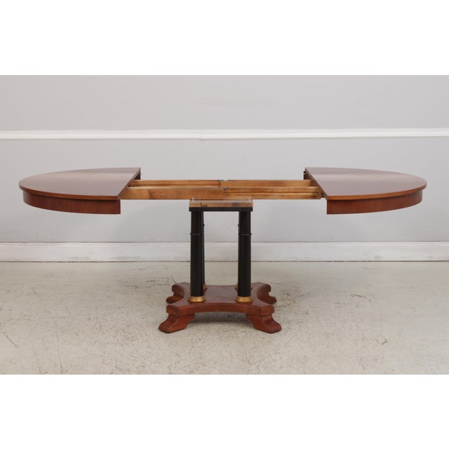 Ethan Allen Round Cherry Neoclassical Dining Room Table For Sale - Image 12 of 17