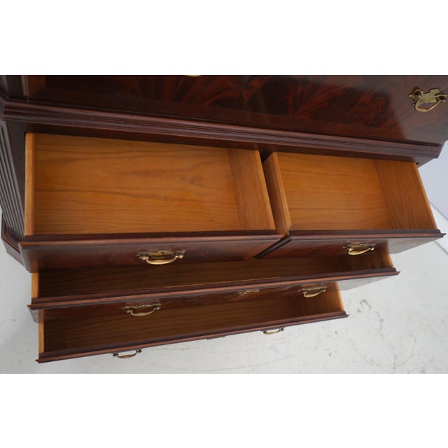 Century Furniture Century Large Mahogany Banded Chest on Chest For Sale - Image 4 of 16