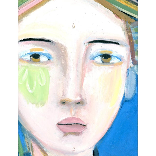 Textile Cecilia Gallerini Cubist Abstract Oil Portrait by Alexandra Swistak For Sale - Image 7 of 7