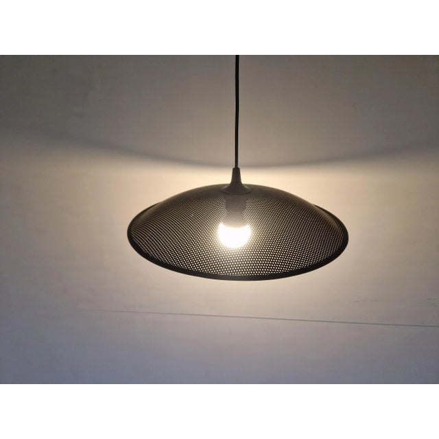 Postmodern Danish Postmodern Perforated Metal Hanging Lamp, 1980s For Sale - Image 3 of 9