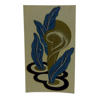 1930s Vintage Decal / Wall Decoration "Growing Flower" the Meyercord Co. Chicago For Sale