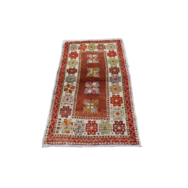 Tribal Vintage Turkish Oushak Rug - 02’03 X 04’03 For Sale - Image 3 of 4