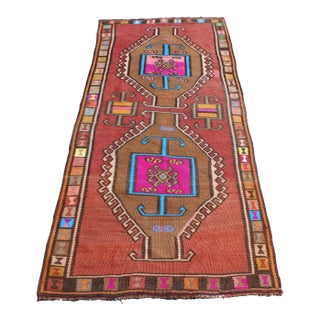 Geometric Design Kilim Runner - 40"x92" For Sale
