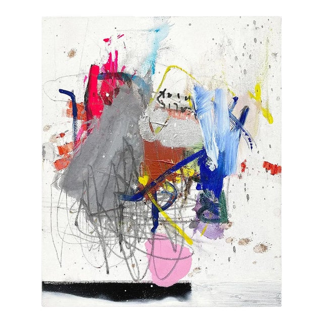 Contemporary Abstract Mixed Media on Canvas Painting "Odds and Ends" by Ludovic Dervillez For Sale