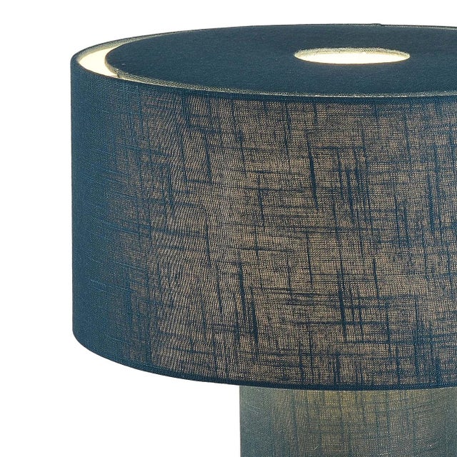 2000 - 2009 Moonlight Table Lamp - Turquoise Linen Shade, Dimmer Switch For Sale - Image 5 of 9