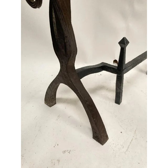 Wrought Iron Chenets, 1910s, in Good conditions. Designed 1890 to 1919