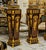 French Elegant Louis XV Wood Pedestal With Marble Top, Three Drawers & Bronze Ornaments For Sale - Image 3 of 4