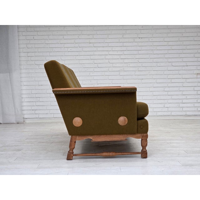 Danish 3-Seater Sofa in Furniture Wool and Oak Wood, 1970s For Sale - Image 11 of 17