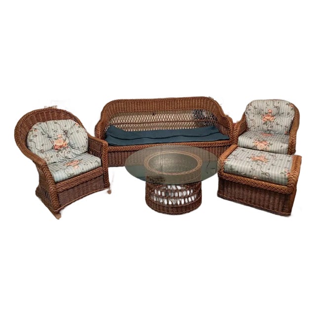 Vintage Henry Link Wicker Furniture Set For Sale