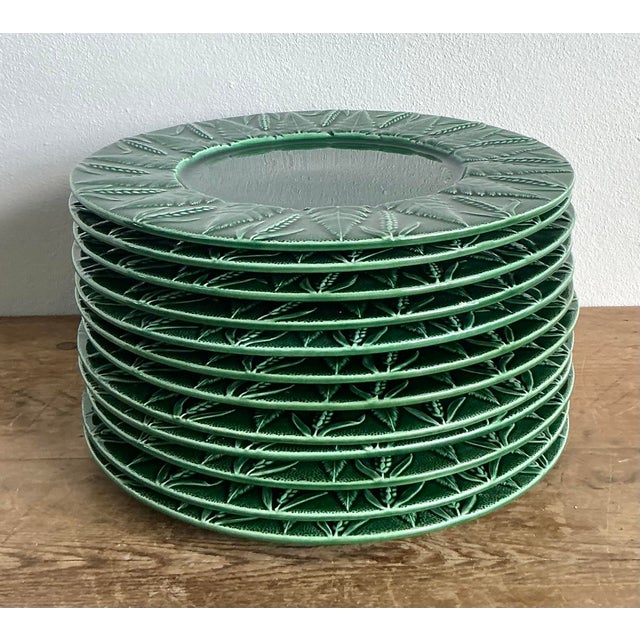 Transform your tablescape into a lush garden setting with this spectacular set of 12 vintage Italian ceramic plates. These...