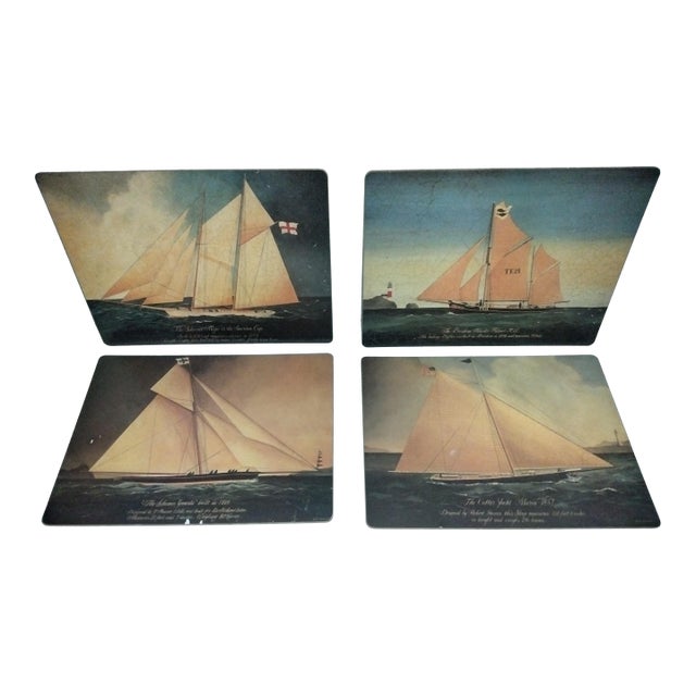 Vintage Sailboat Prints - Set of 4 For Sale