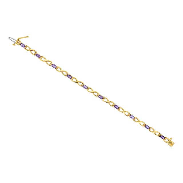 2 Carat X Style Amethyst Tennis Bracelet For Sale