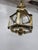 Vintage Brass Lantern Neo Decor Starburst Etched Glass Chandelier Entryway, Old World Glam For Sale - Image 9 of 10