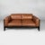 Italian mid-century brown leather and black wood sofa Bastiano by Afra and Tobia Scarpa for Gavina, 1960s Two-seater sofa...