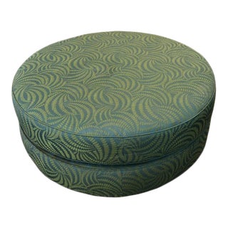 Upholstered Pouf on Rolling Casters For Sale
