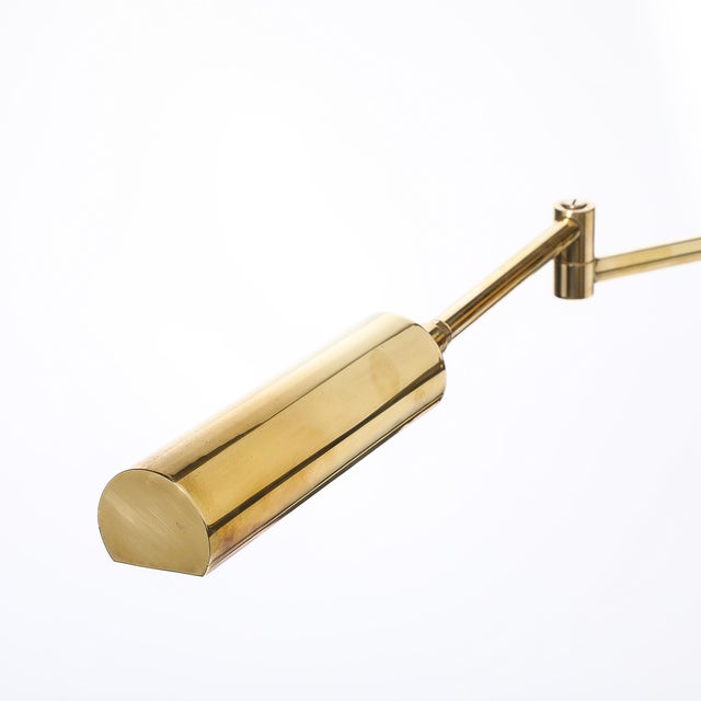 Mid-Century Modernist Articulating Floor Lamp in Polished Brass For Sale - Image 12 of 12