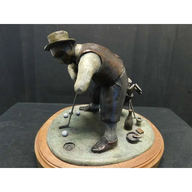 Anton Arkhipov "Green" Golfer Bronze Sculpture Hand Signed For Sale - Image 9 of 11