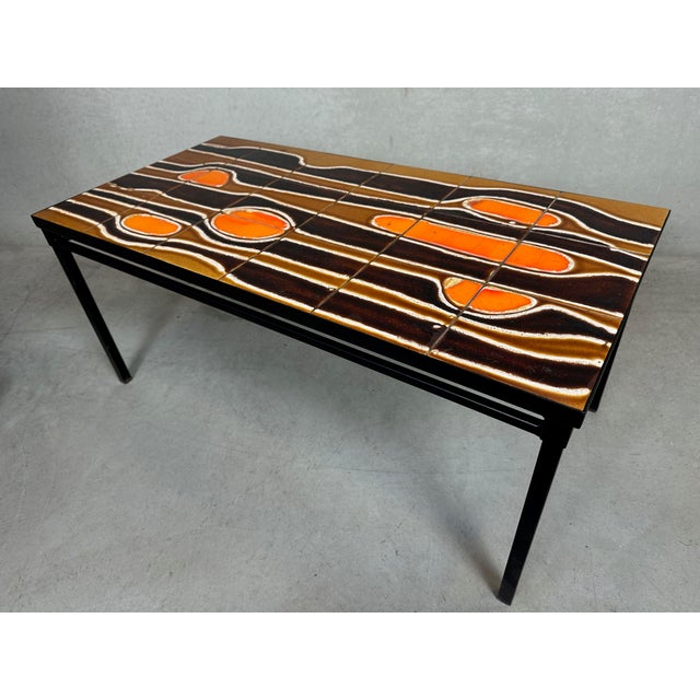 Black Vintage Coffee Table in Ceramic, 1960s For Sale - Image 8 of 8