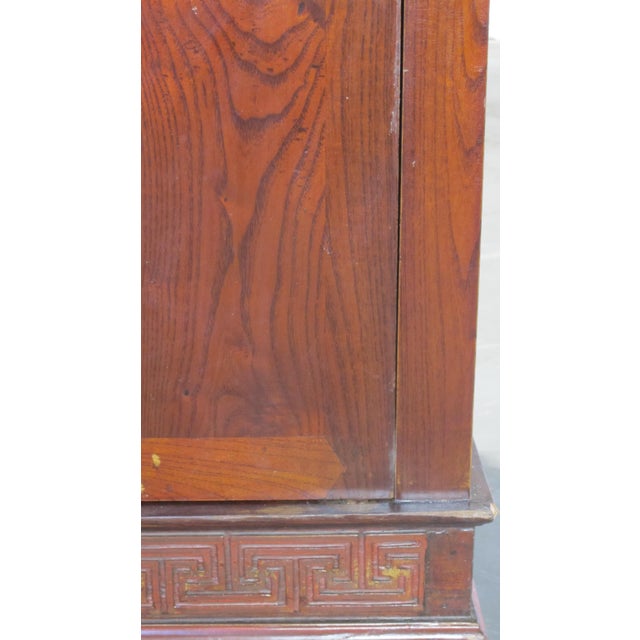 Late 19th Century Ancient Chinese Elm Lacquered Cabinet For Sale - Image 5 of 13