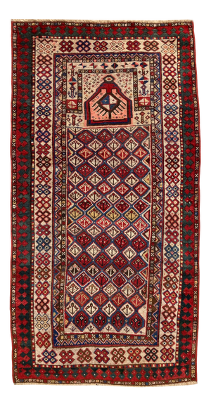 Antique Caucasian Gendje Prayer Rug, 1890s