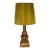 Antique Victorian Converted Brass Column Lamp on Wood Base With 1786 Plaque For Sale