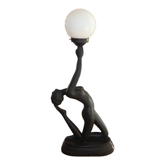 1970s Art Deco Style Nude Table Lamp For Sale