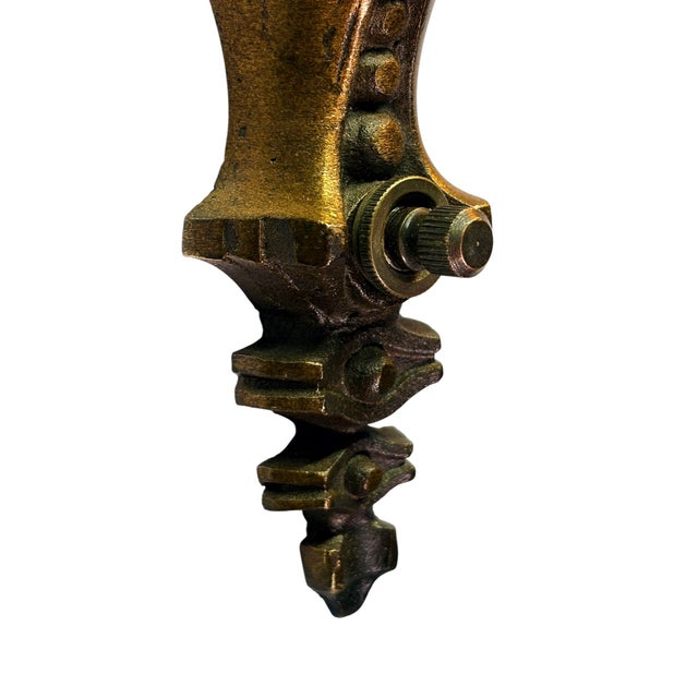 Ivory 1930s Cast Bronze Wall Sconces With Ivory Art Deco Shades Original Finish - Pair For Sale - Image 8 of 15