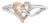 10K Rose Gold over .925 Sterling Silver ⅕ Cttw Diamond Split Shank Open Heart Cocktail Ring (I-J Color, I2-I3 Clarity) - Size 6 For Sale