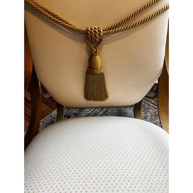 Cream Vintage Hollywood Regency Gilt Metal Ribbon Rocking Chair For Sale - Image 8 of 17