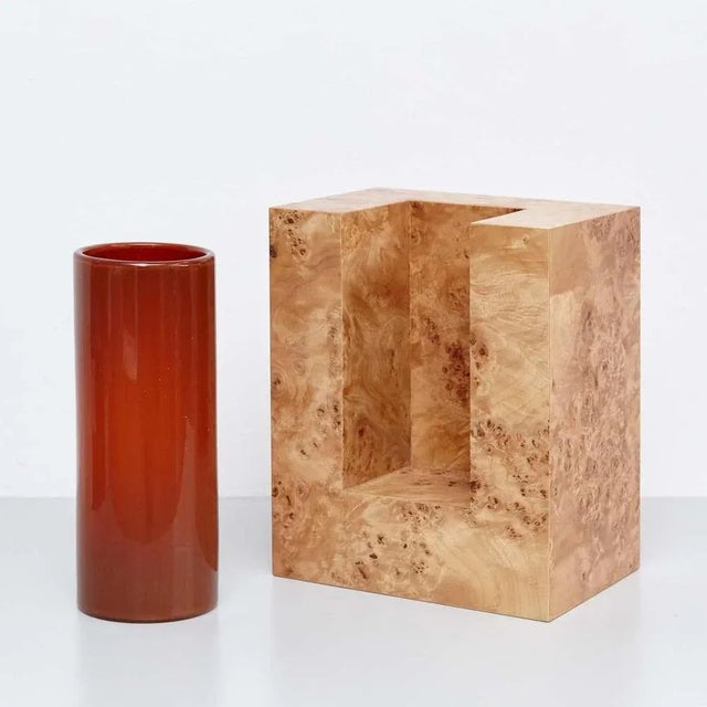 Wood and Murano Glass Vase Y from 27 Woods for Chinese Artificial Flowers by Ettore Sottsass For Sale - Image 14 of 18