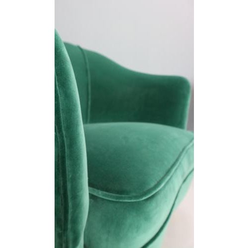 Velvet Armchairs in the style of Gio Ponti, Italy, 1940s, Set of 2 For Sale - Image 6 of 18