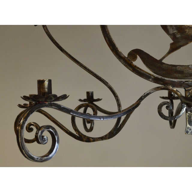 Custom Hand Iron Rooster Candle Chandelier Chairish
