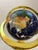 This 40" Blue Lapis gemstone floor globe featurs hand-carved, semi-precious stone continent inlays and a polished, gold...