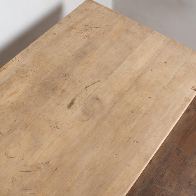 19th Century Rustic Farmhouse Trestle Dining Table For Sale - Image 6 of 13