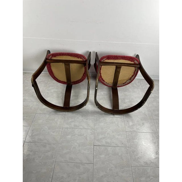 Wood Set of Mid-Century Italian Curved Wooden Chairs attributed to Achille and Piergiacomo Castiglioni, 1960s For Sale - Image 7 of 9