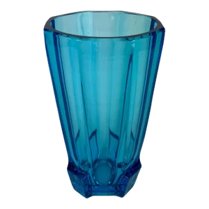 1930s Czech Art Deco Vase, Blue